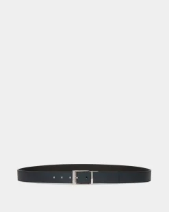 Shiffie 35 mm Verstellbarer Wendegürtel Aus Leder In Navy Blue Und Schwarz