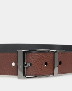 Shiffie 35 mm Verstellbarer Wendegürtel Aus Leder In Braun Und Schwarz