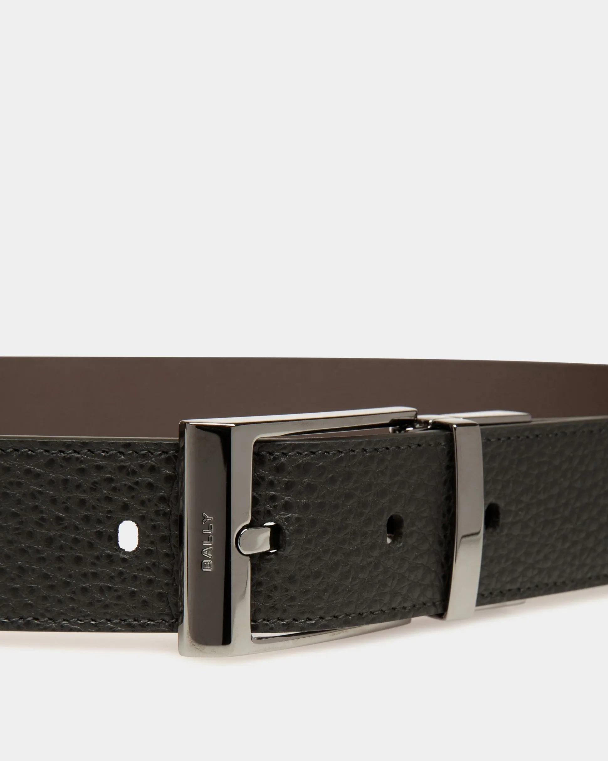 Shiffie 35 mm Verstellbarer Wendegürtel Aus Leder In Schwarz Und Ebenholz