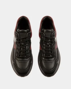 Sneaker Aus Leder In Schwarz Und Heritage Red