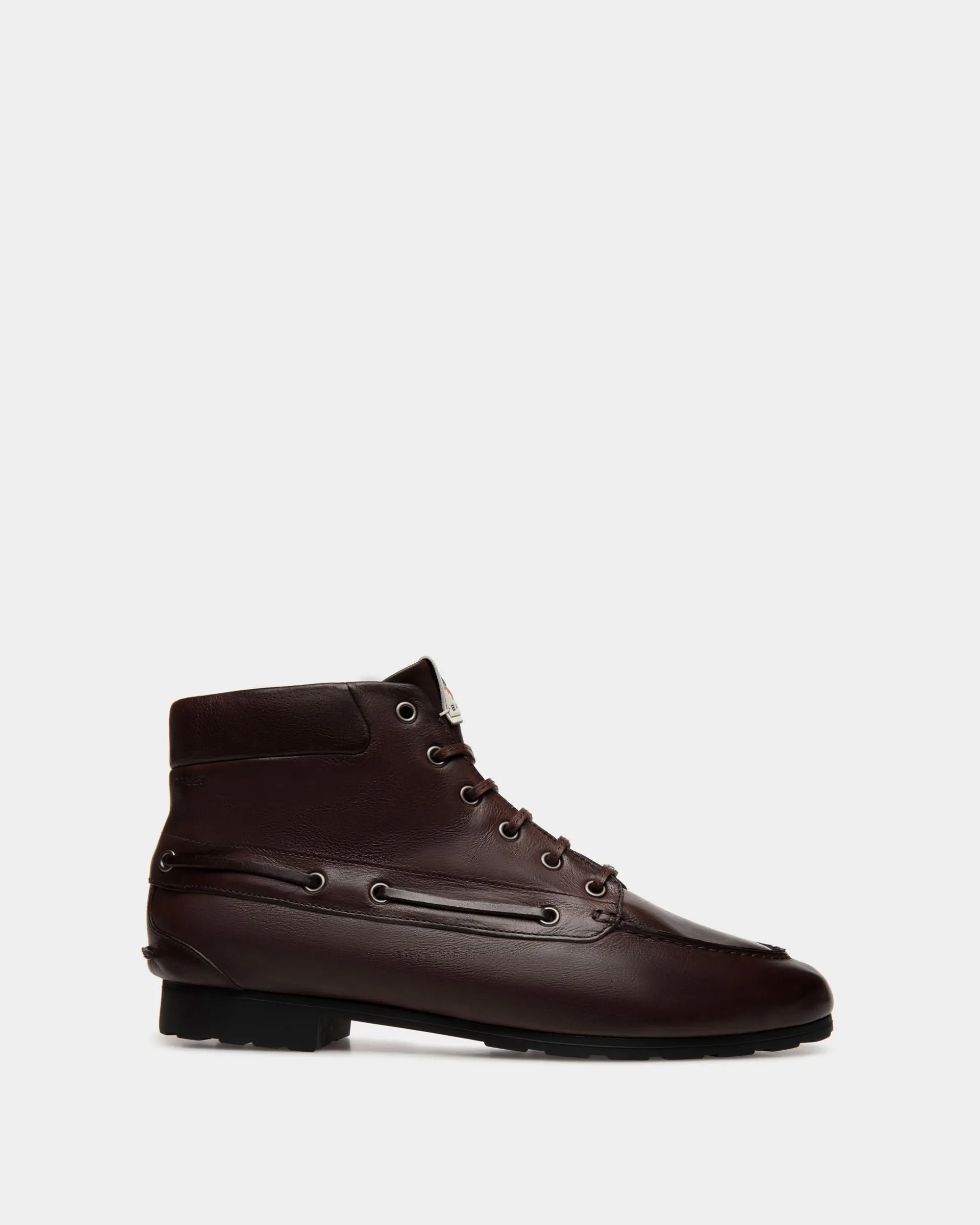 Stiefelette Plume Aus Leder In Ebenholzfarbe