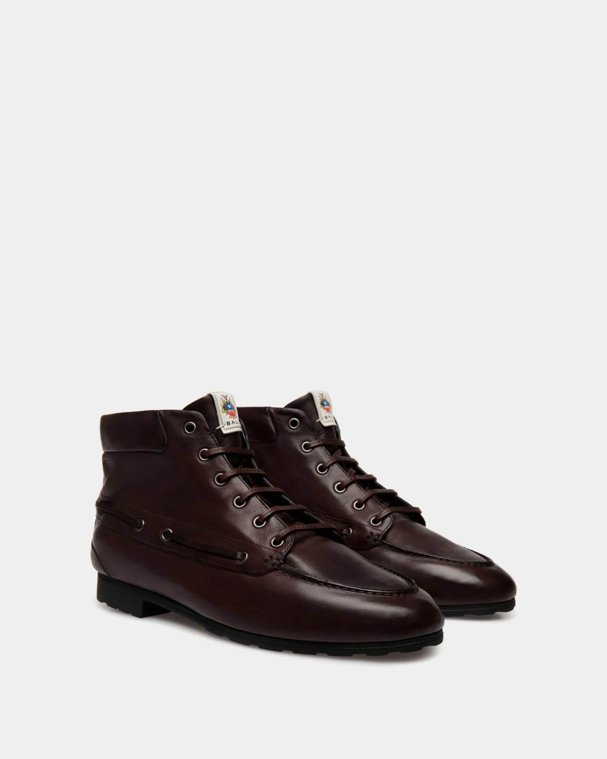Stiefelette Plume Aus Leder In Ebenholzfarbe