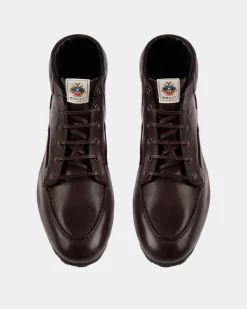 Stiefelette Plume Aus Leder In Ebenholzfarbe