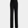 Straight Leg-Hose Aus Wollmix In Schwarz