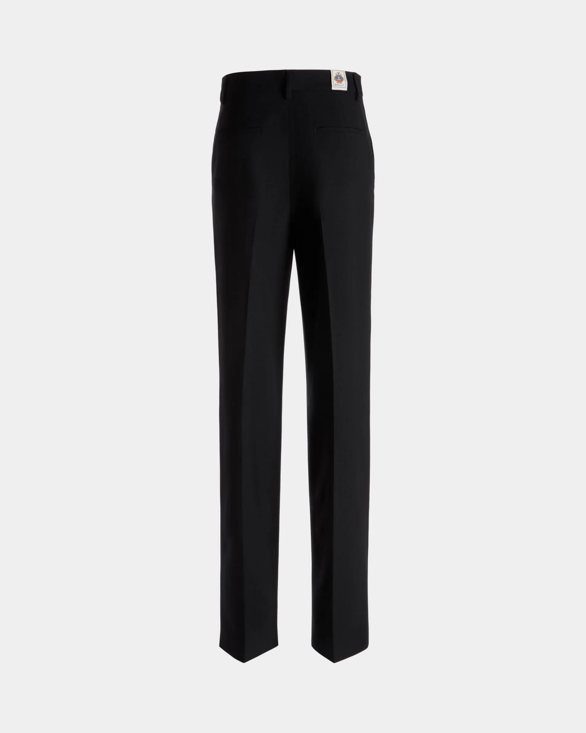 Straight Leg-Hose Aus Wollmix In Schwarz