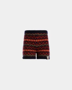 Strickshorts Aus Mehrfarbiger Wolle