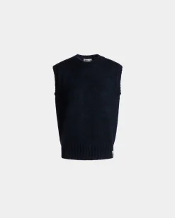 Strickweste Aus Mohair Und Seide In Navy Blue