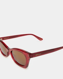 Sue Sonnenbrille Aus Rotem Acetat