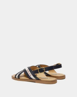 Summer Capsule In Navy Blue Aus Natürlichem Leder Und Leinwand