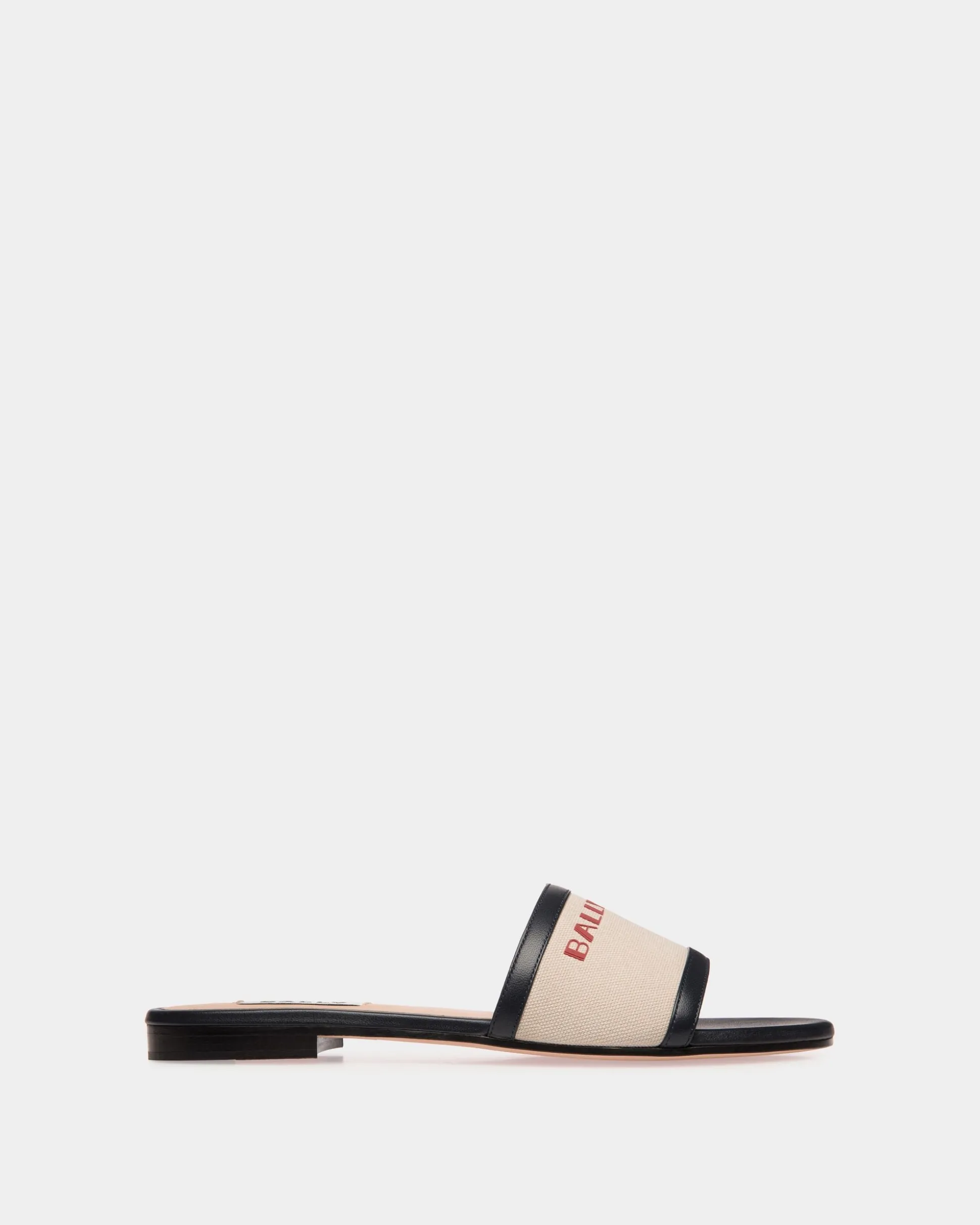 Summer Capsule Pantolette Aus Canvas Und Leder In Natur Und Marineblau