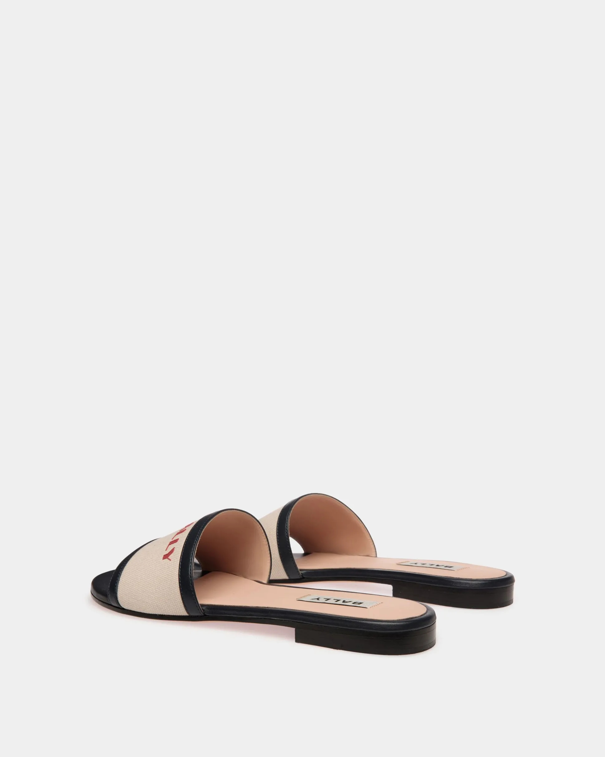 Summer Capsule Pantolette Aus Canvas Und Leder In Natur Und Marineblau