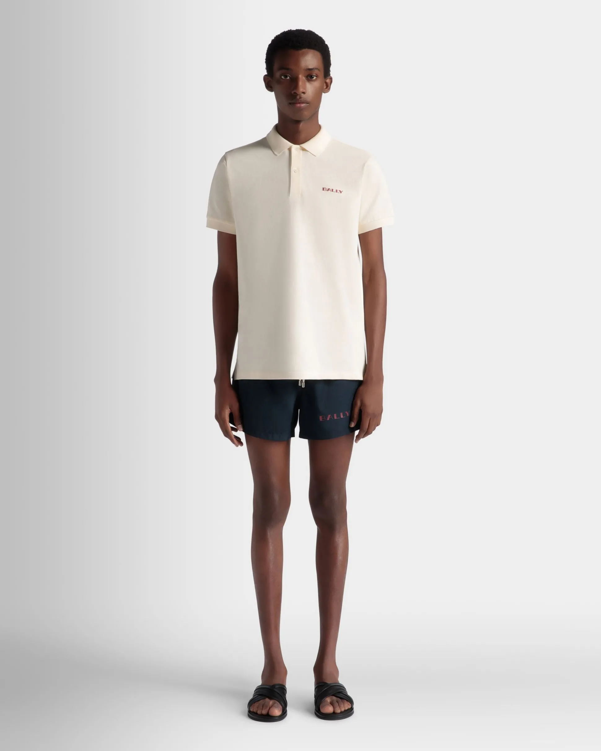 Summer Capsule Poloshirt Aus Weißer Baumwolle