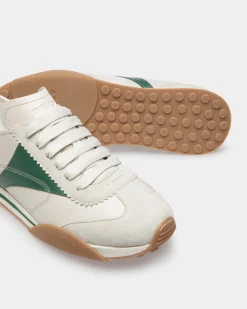 Sussex Sneaker Aus Leder In Staubweiß Und Kelly Green