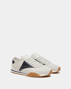 Sussex Sneaker aus weißem und Navy blau Leder