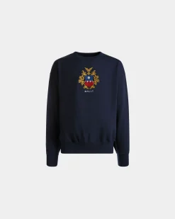 Sweatshirt Aus Baumwolle In Navy Blue