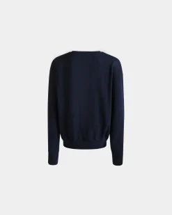 Sweatshirt Aus Baumwolle In Navy Blue