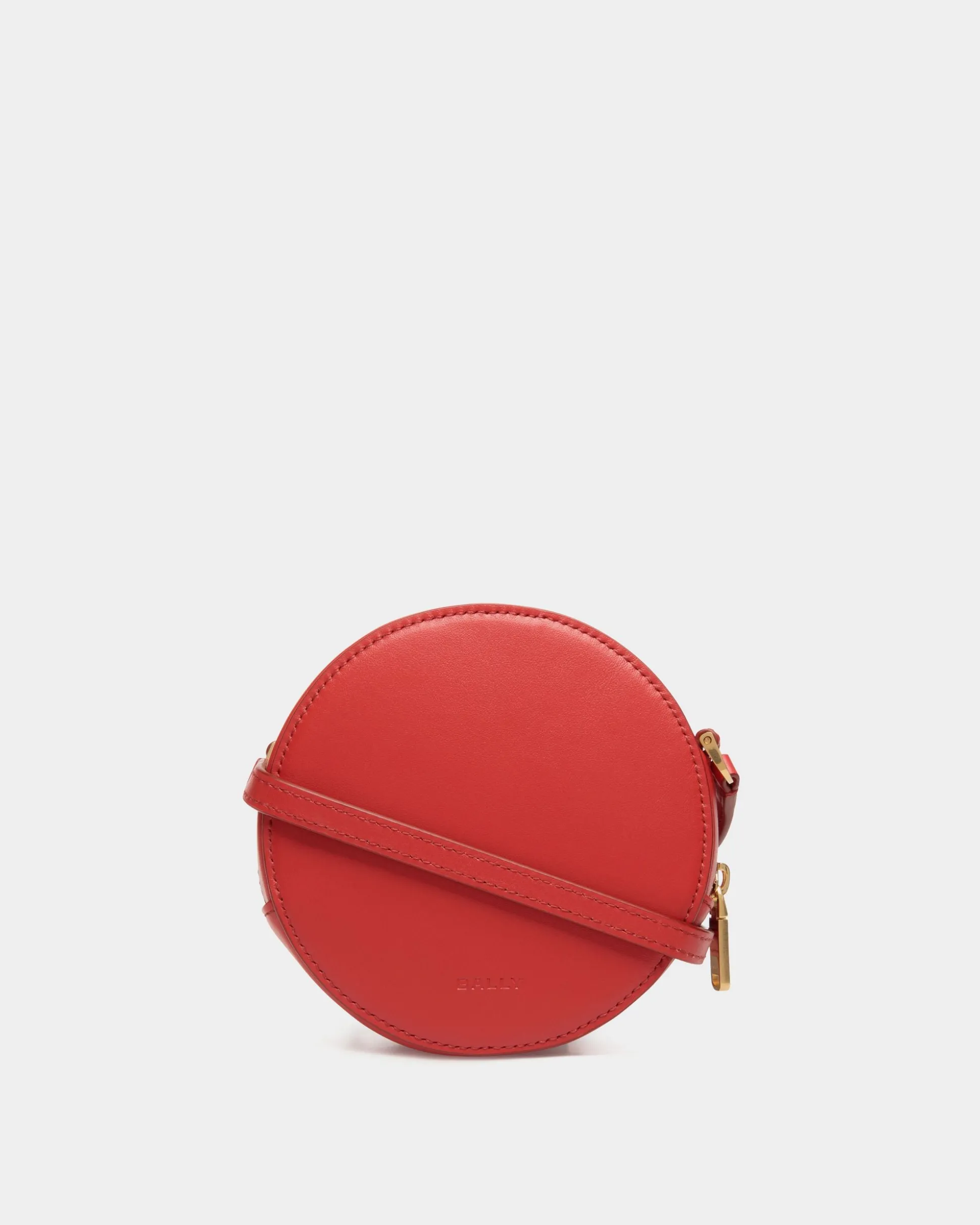 Swissness Round Minibag Mit Nieten Aus Leder In Candy Red
