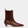 Sylt Bootie Aus Braunem Leder