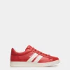 Tennis Sneaker Aus Leder In Candy Red Und Weiß