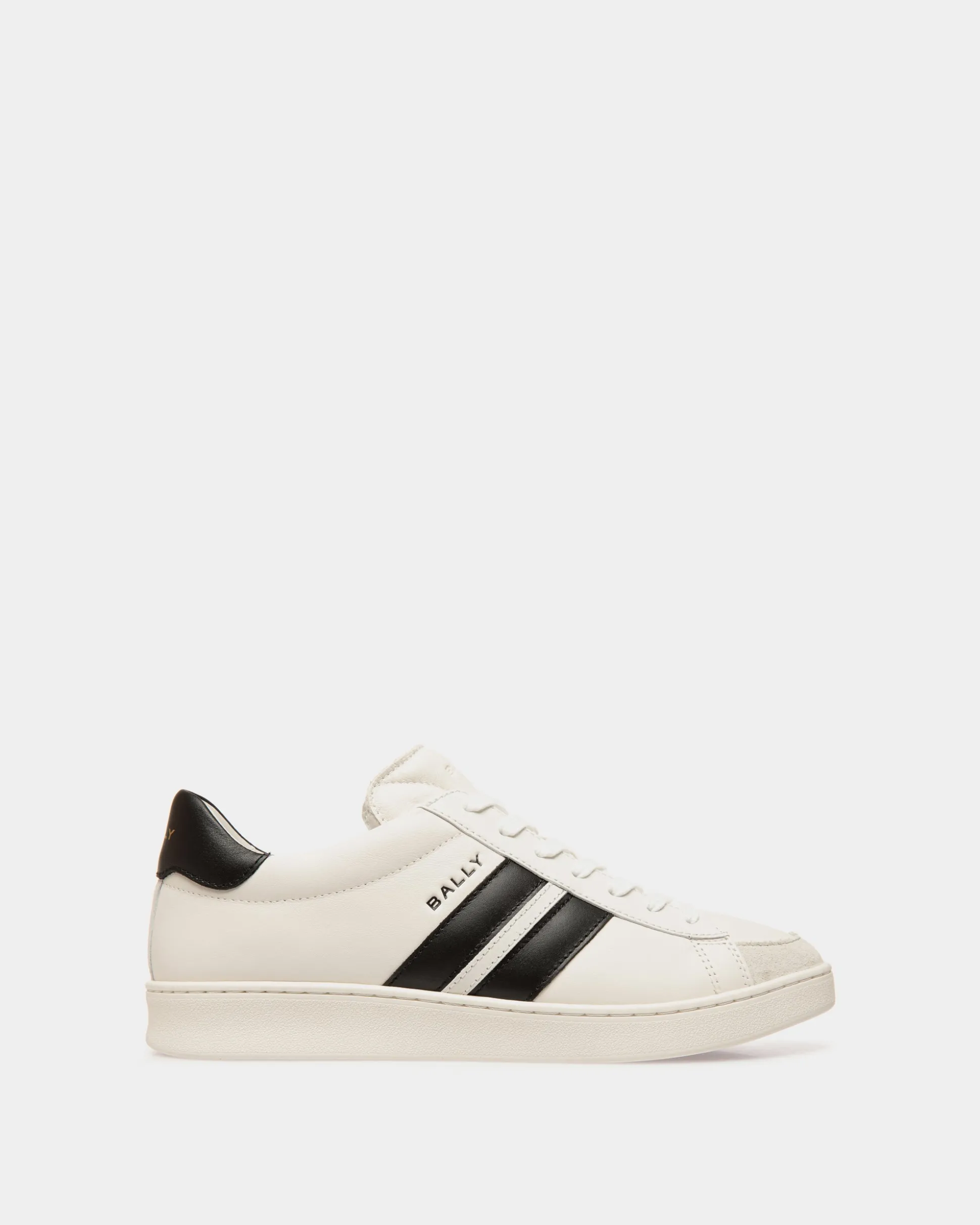 Tennis Sneaker Aus Leder In Weiß Und Schwarz