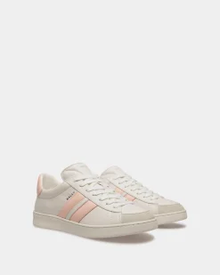 Tennis Sneaker Aus Leder In Weiß Und Baby Pink