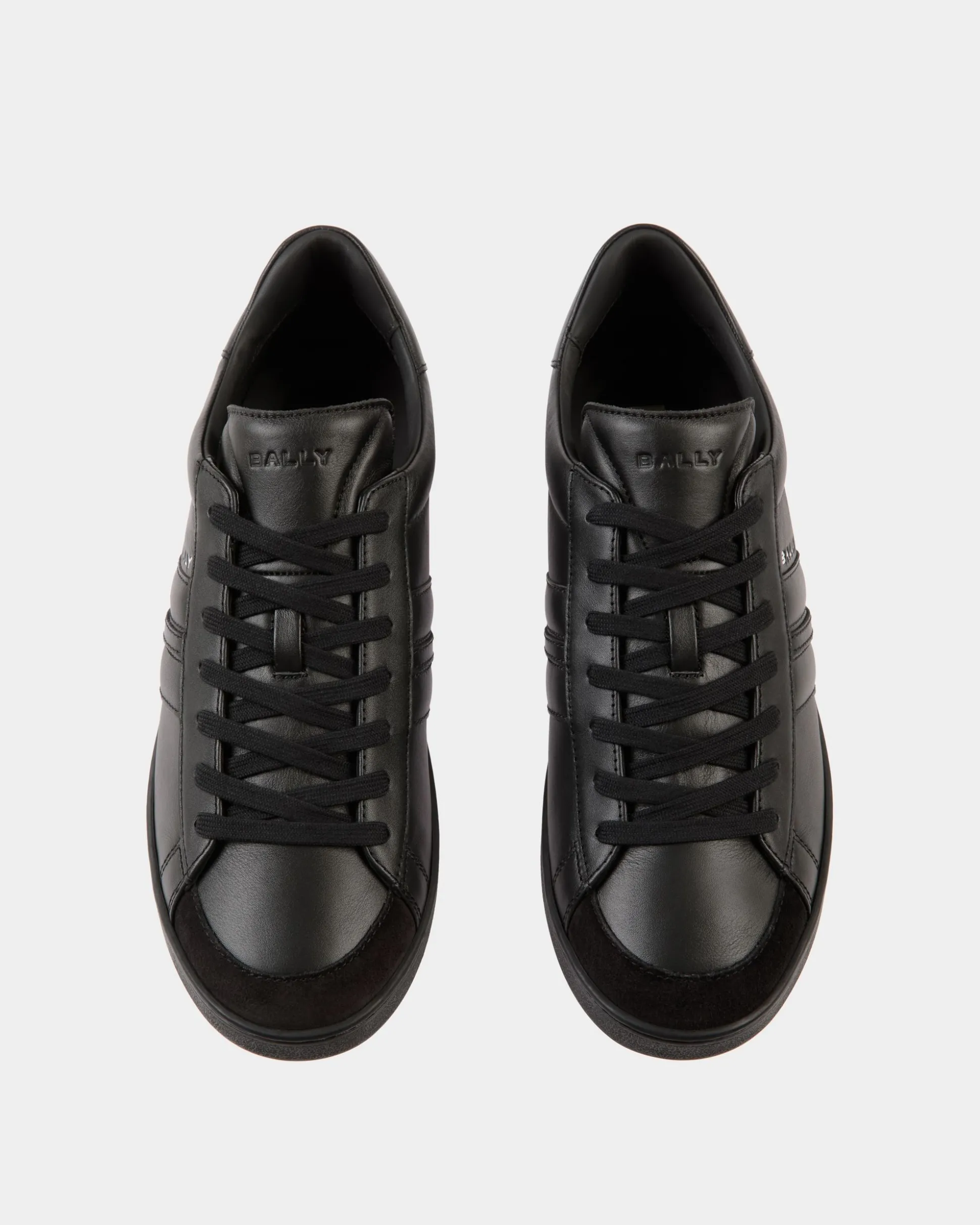 Tennis Sneaker Aus Schwarzem Leder
