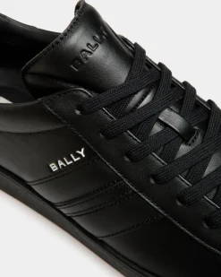 Tennis Sneaker Aus Schwarzem Leder