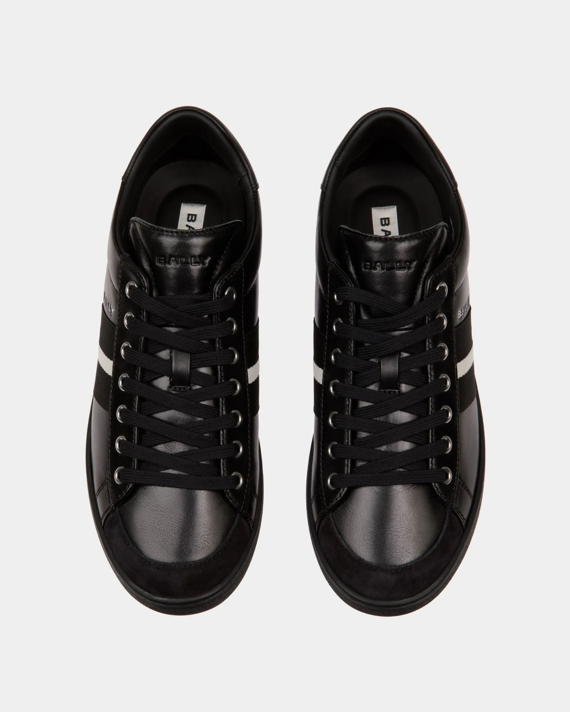 Tennis-Sneaker Aus Leder In Schwarz