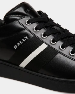 Tennis-Sneaker Aus Leder In Schwarz
