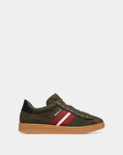 Tennis-Sneaker Für Herren Aus Wollgewebe Und Leder In Sage Green Und Schwarz