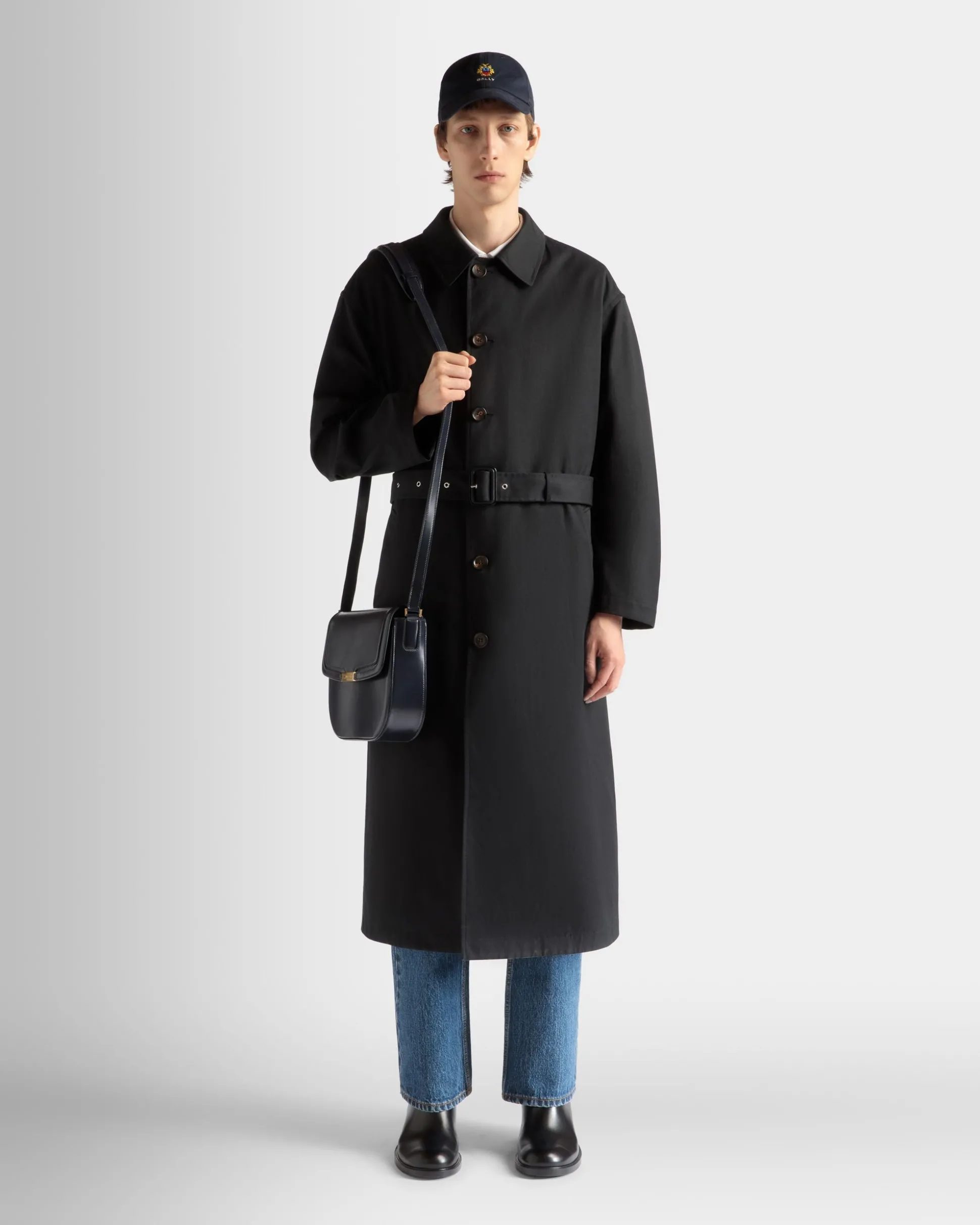Trenchcoat Aus Baumwollgemisch In Navy Blue