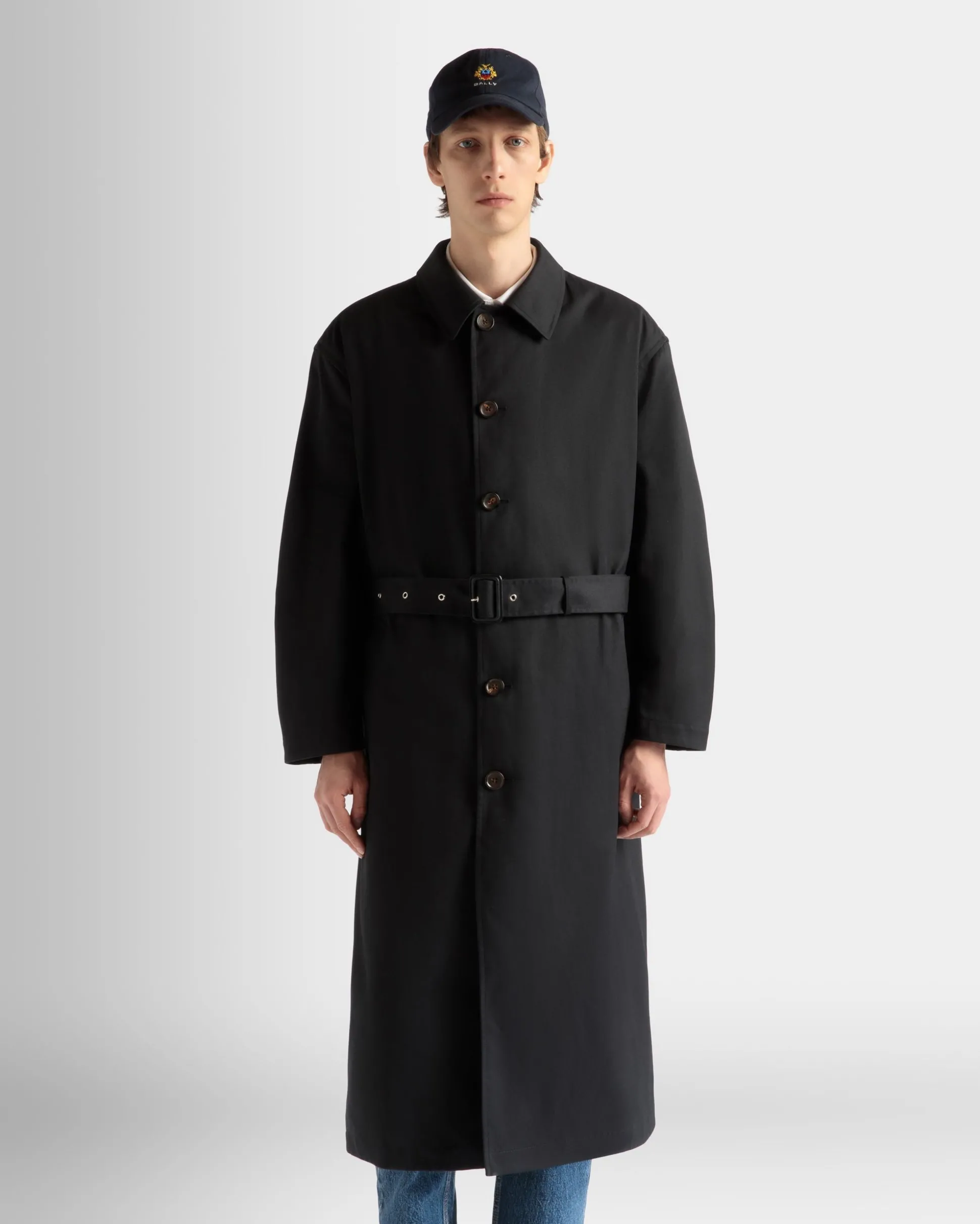 Trenchcoat Aus Baumwollgemisch In Navy Blue