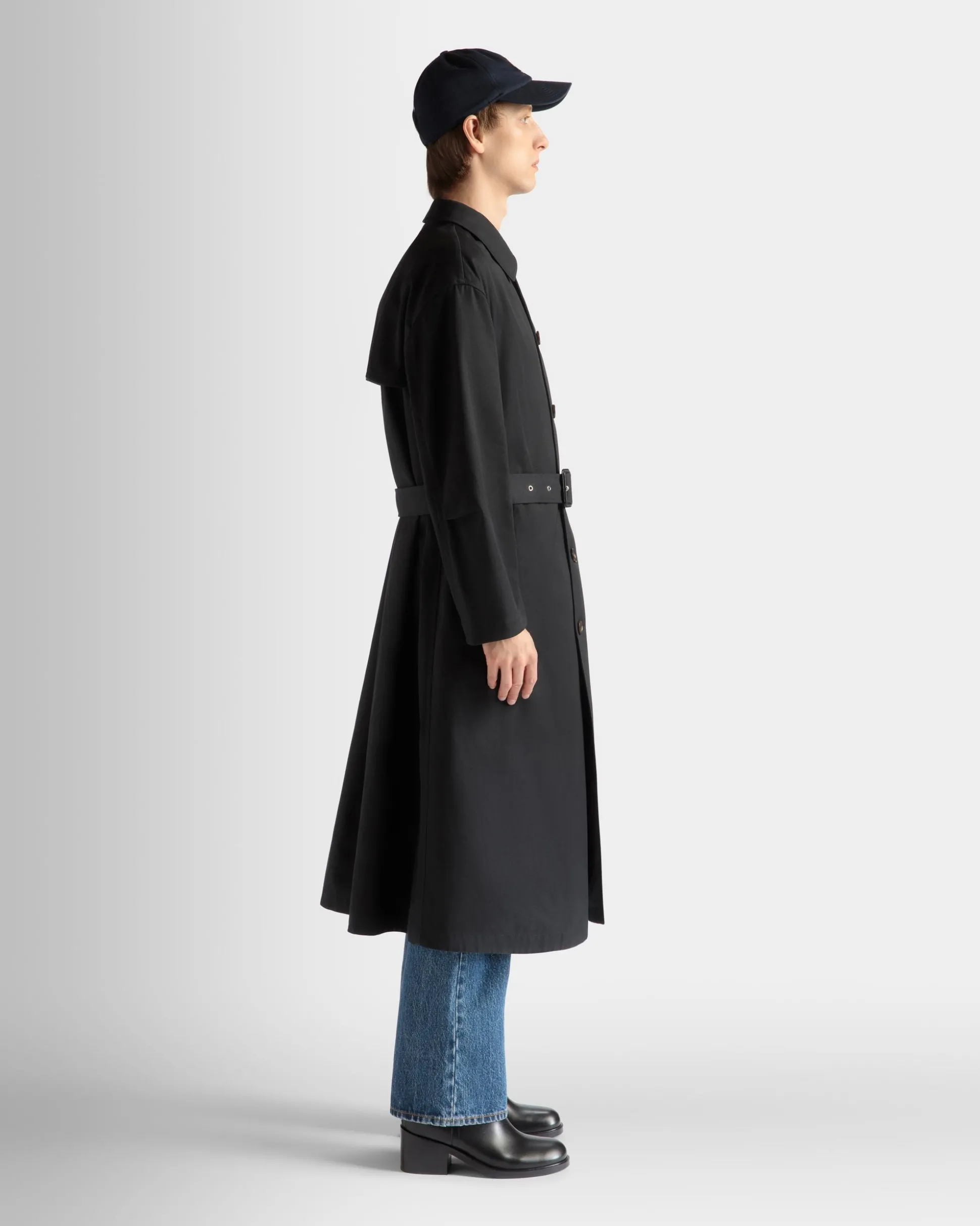 Trenchcoat Aus Baumwollgemisch In Navy Blue