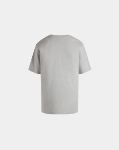 T-Shirt Aus Baumwolle In Grau Meliert Mit Bally Crest Label