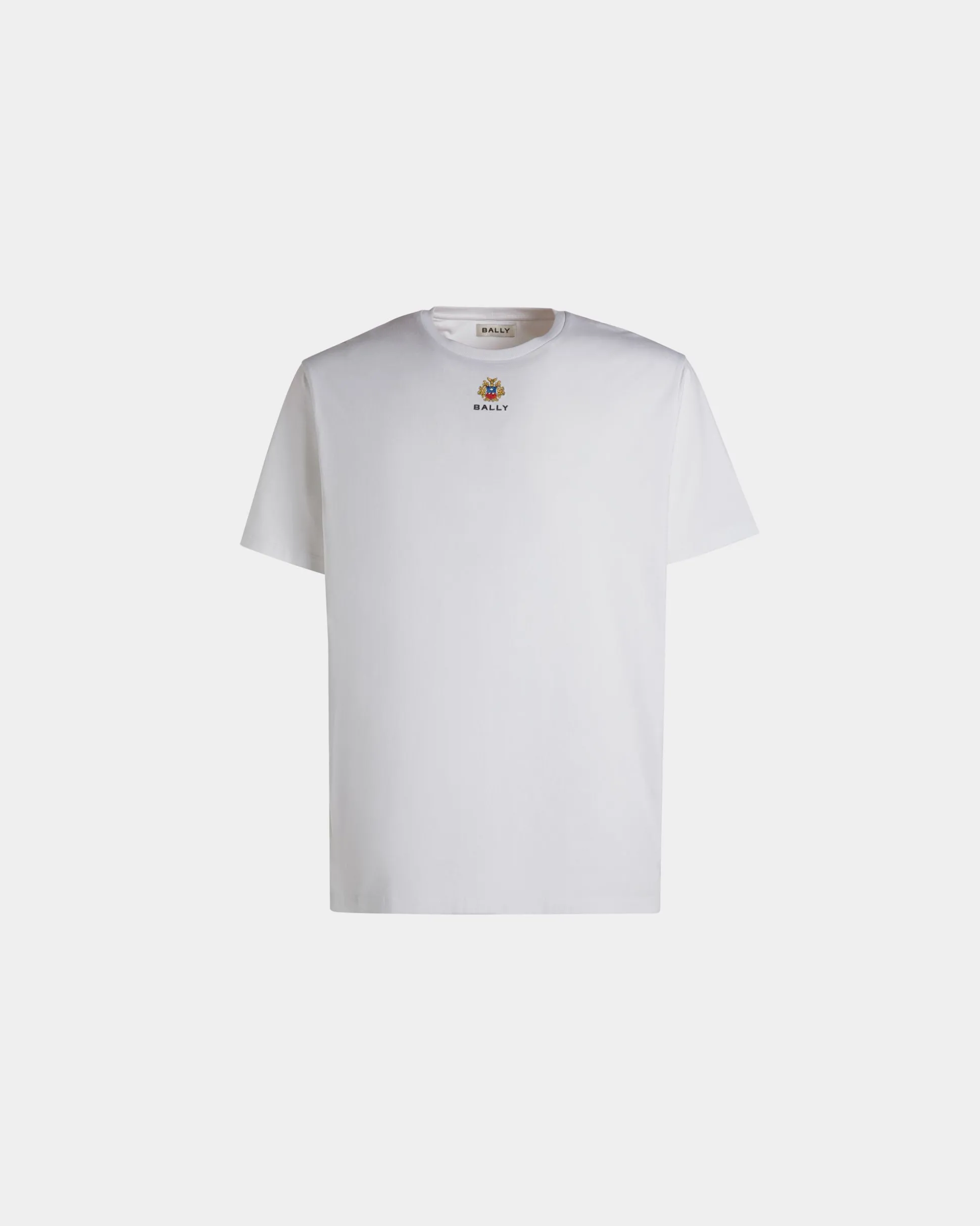 T-Shirt Aus Baumwolle In Weiß Mit Bally Crest Logo