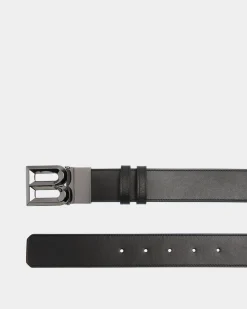 Verstellbarer B Bold 35 mm Wendegürtel Aus Schwarzem Leder