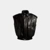 Weste Aus Leder In Schwarz