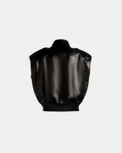 Weste Aus Leder In Schwarz