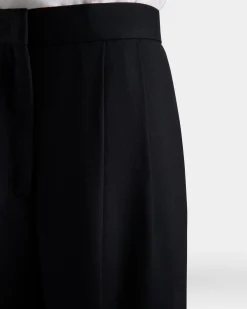 Wide Leg-Hose Für Damen Aus Wollmix In Navy Blue
