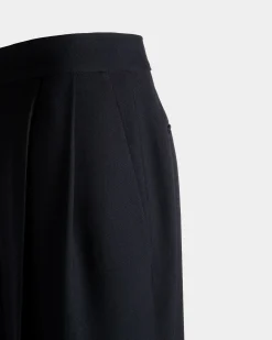 Wide Leg-Hose Für Damen Aus Wollmix In Navy Blue