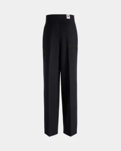 Wide Leg-Hose Für Damen Aus Wollmix In Navy Blue