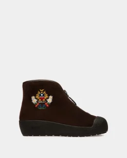 Winter Capsule Stiefeletten Aus Braunem Veloursleder