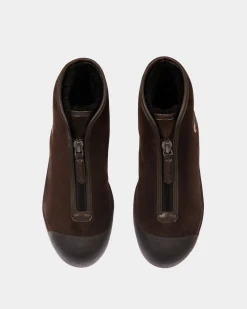Winter Capsule Stiefeletten Aus Braunem Veloursleder