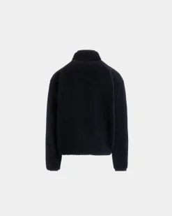 Winter Capsule Sweatshirt Mit Alpenblumen Aus Fleece In Navy Blue
