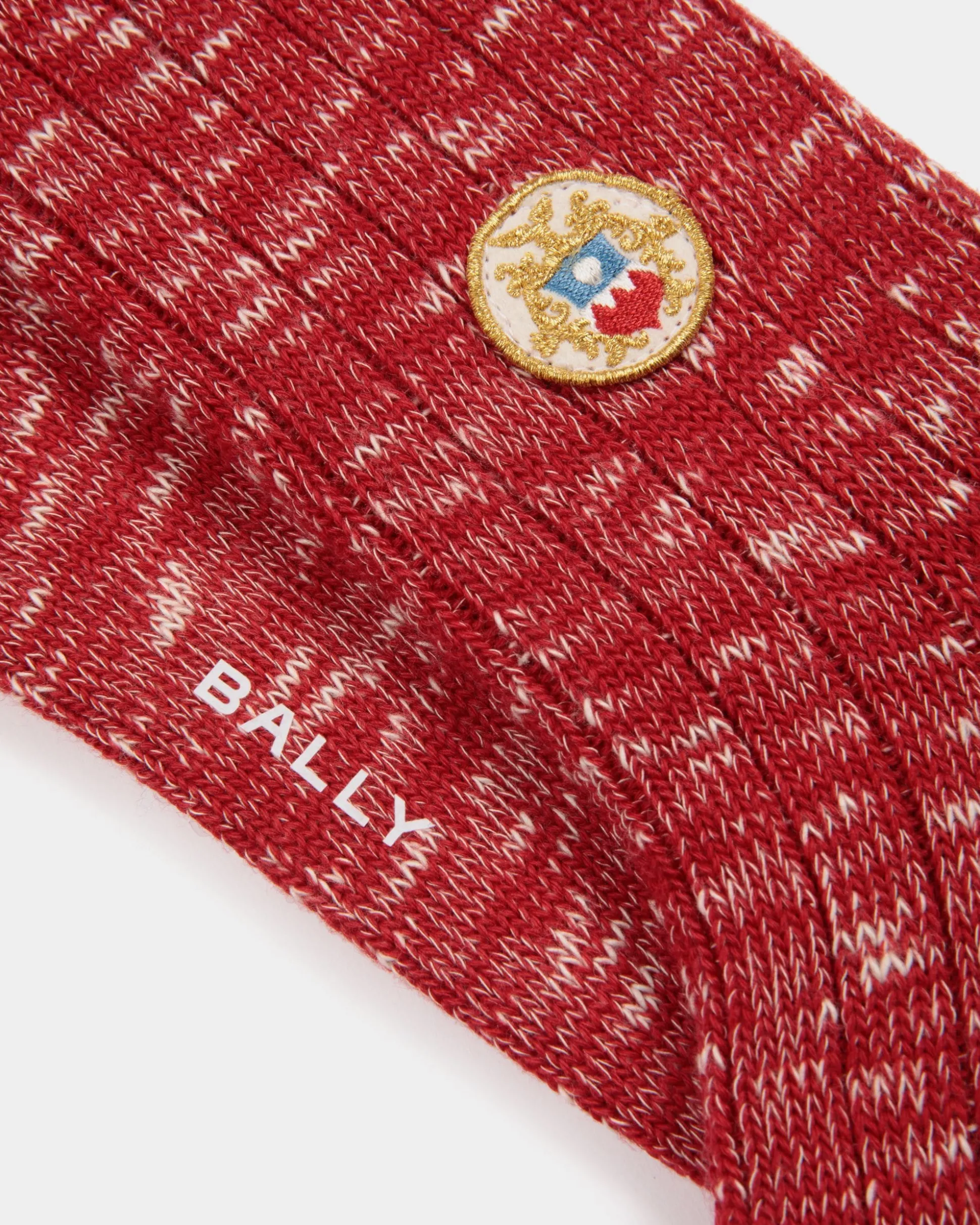 Wollsocken In Candy Red Mit Bally-Wappen-Logo